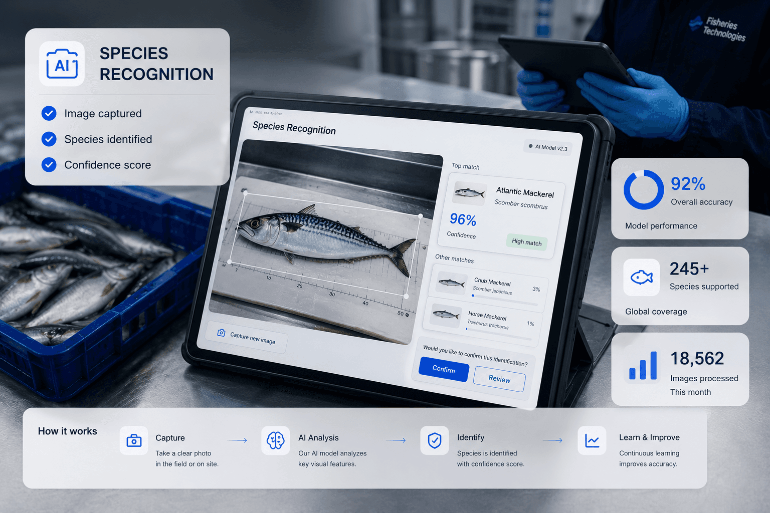 AI species recognition for fisheries operations